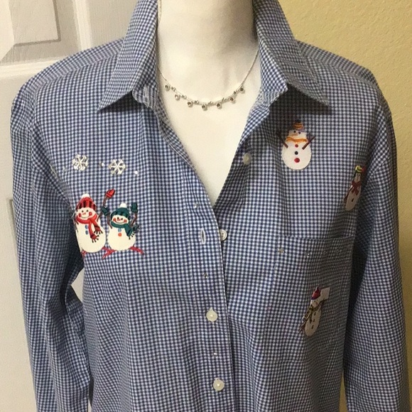 BLUE CK CHRISTMAS BUTTON DOWN M/LG - Picture 2 of 11